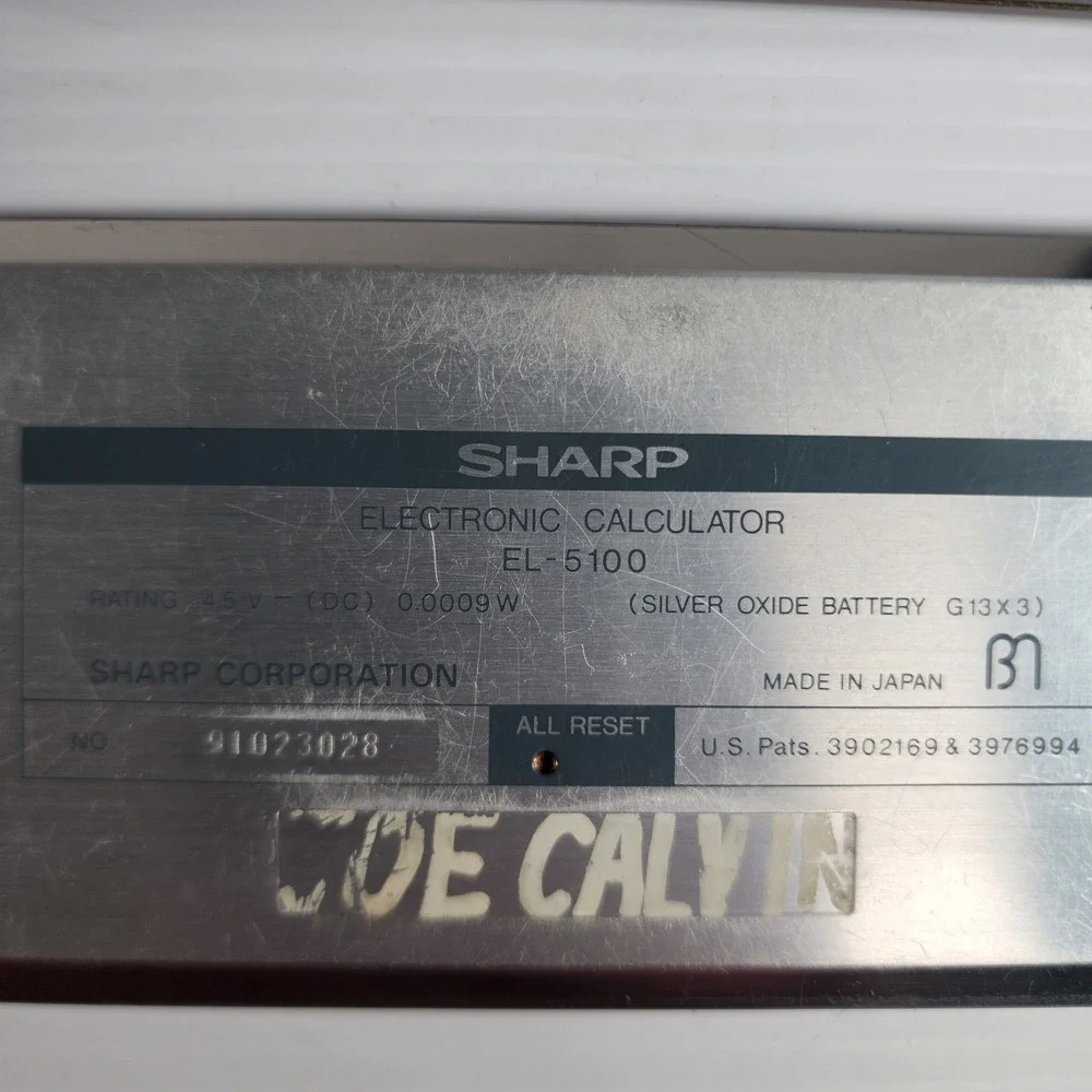 READ Sharp EL-5100 Scientific Calculator with‎ Cover Rare Vintage DISPLAY ISSUE
